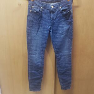 7 For All Mankind Women Skinny Ankle Low Rise Stretch Leopard Jeans 28 III